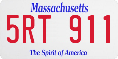 MA license plate 5RT911