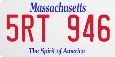 MA license plate 5RT946
