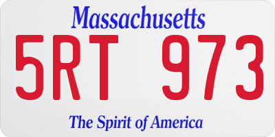 MA license plate 5RT973