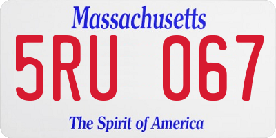 MA license plate 5RU067