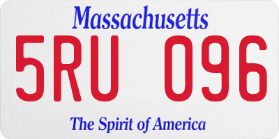 MA license plate 5RU096