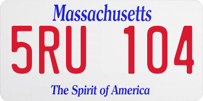 MA license plate 5RU104