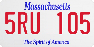 MA license plate 5RU105