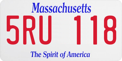MA license plate 5RU118