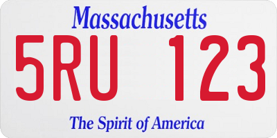 MA license plate 5RU123