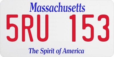 MA license plate 5RU153