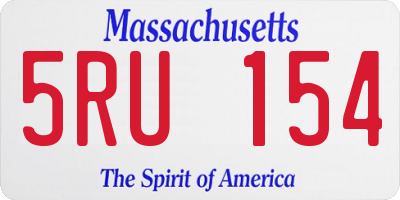 MA license plate 5RU154