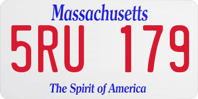 MA license plate 5RU179
