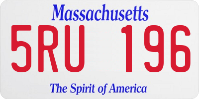 MA license plate 5RU196