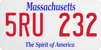 MA license plate 5RU232