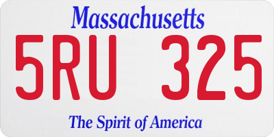MA license plate 5RU325