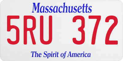 MA license plate 5RU372