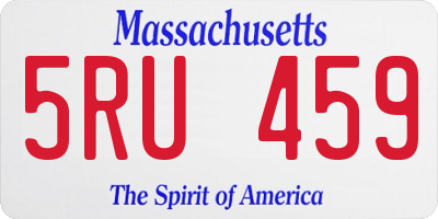 MA license plate 5RU459