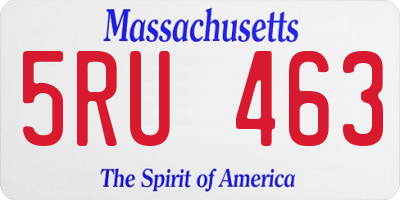 MA license plate 5RU463