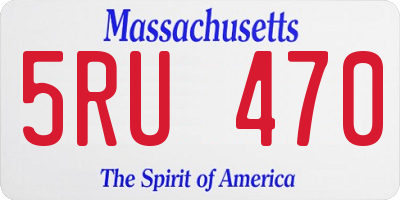 MA license plate 5RU470