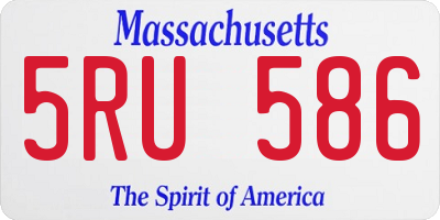 MA license plate 5RU586