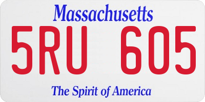 MA license plate 5RU605