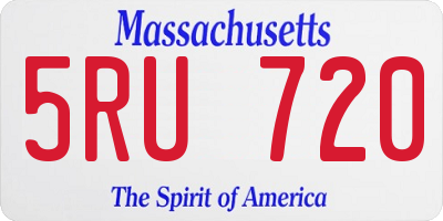 MA license plate 5RU720