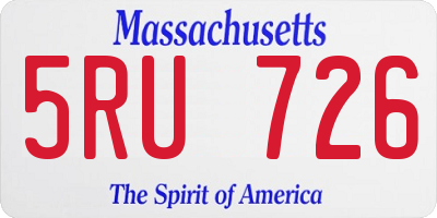 MA license plate 5RU726
