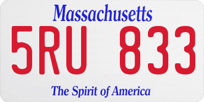MA license plate 5RU833
