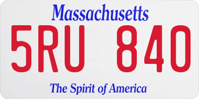 MA license plate 5RU840