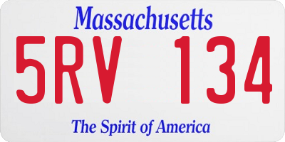 MA license plate 5RV134
