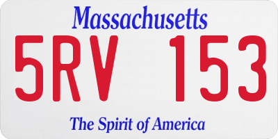 MA license plate 5RV153