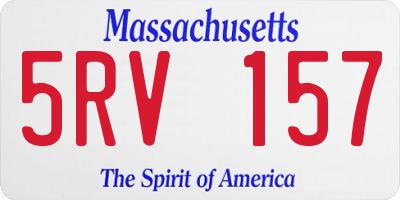 MA license plate 5RV157