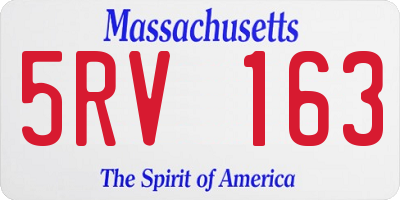 MA license plate 5RV163