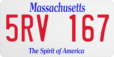 MA license plate 5RV167