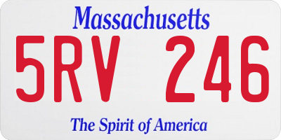 MA license plate 5RV246