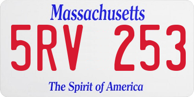 MA license plate 5RV253