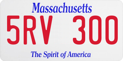 MA license plate 5RV300