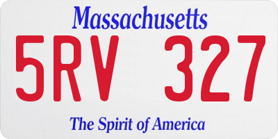 MA license plate 5RV327