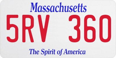 MA license plate 5RV360