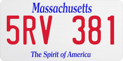 MA license plate 5RV381