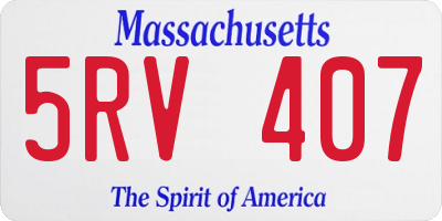 MA license plate 5RV407