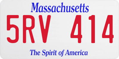 MA license plate 5RV414