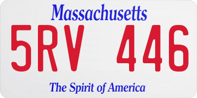 MA license plate 5RV446