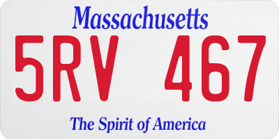 MA license plate 5RV467