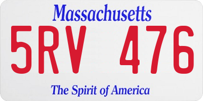 MA license plate 5RV476