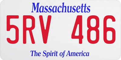 MA license plate 5RV486