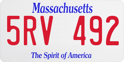 MA license plate 5RV492