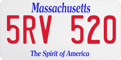 MA license plate 5RV520