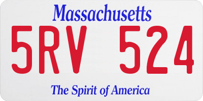 MA license plate 5RV524