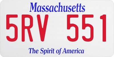 MA license plate 5RV551
