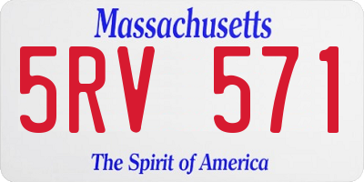 MA license plate 5RV571