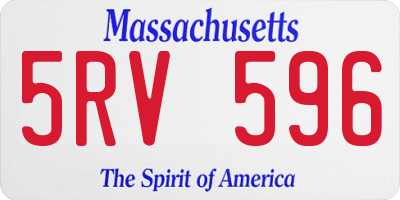MA license plate 5RV596