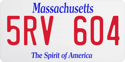 MA license plate 5RV604