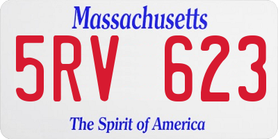 MA license plate 5RV623